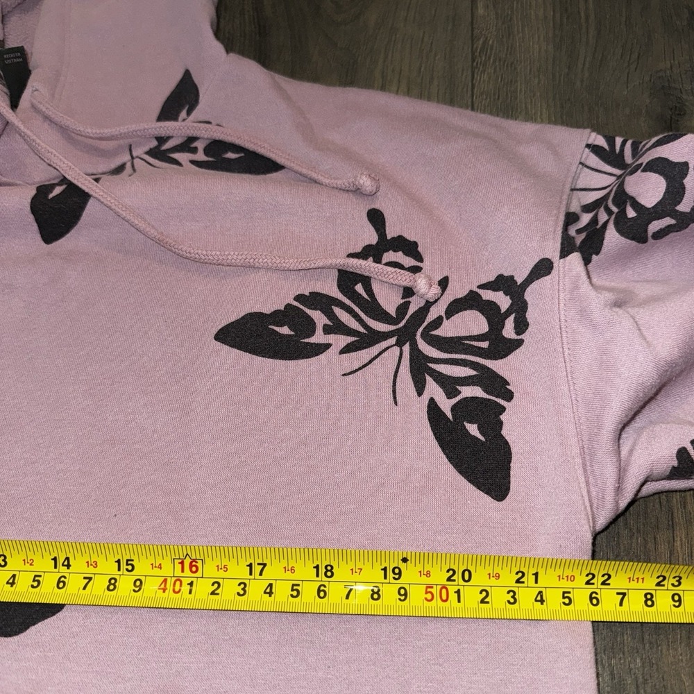 Wild Fable Women's S- M Purple & Black Butterfly Print Fleece Hoodie Grunge Y2K - Picture 9 of 14